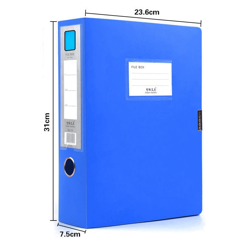 PP Standing A4 File Box — Waterproof Document Organizer, 3 Spine Widths