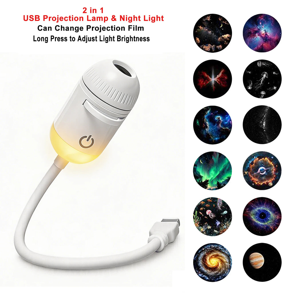 USB Star & Galaxy Projector Light — Car, Bedroom & Tent Atmosphere