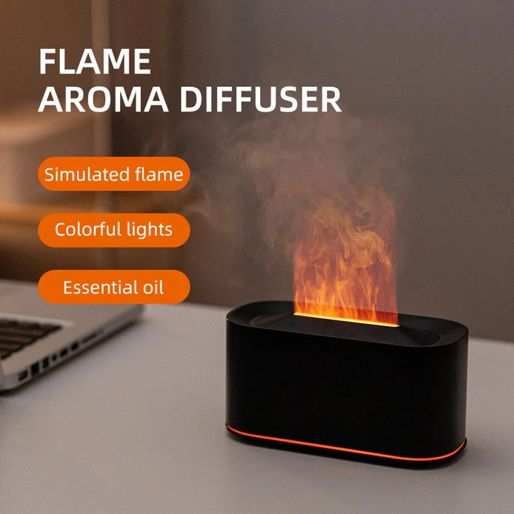 Flame Essential Oil Diffuser — 7 Colour LED Humidifier with Auto-Off