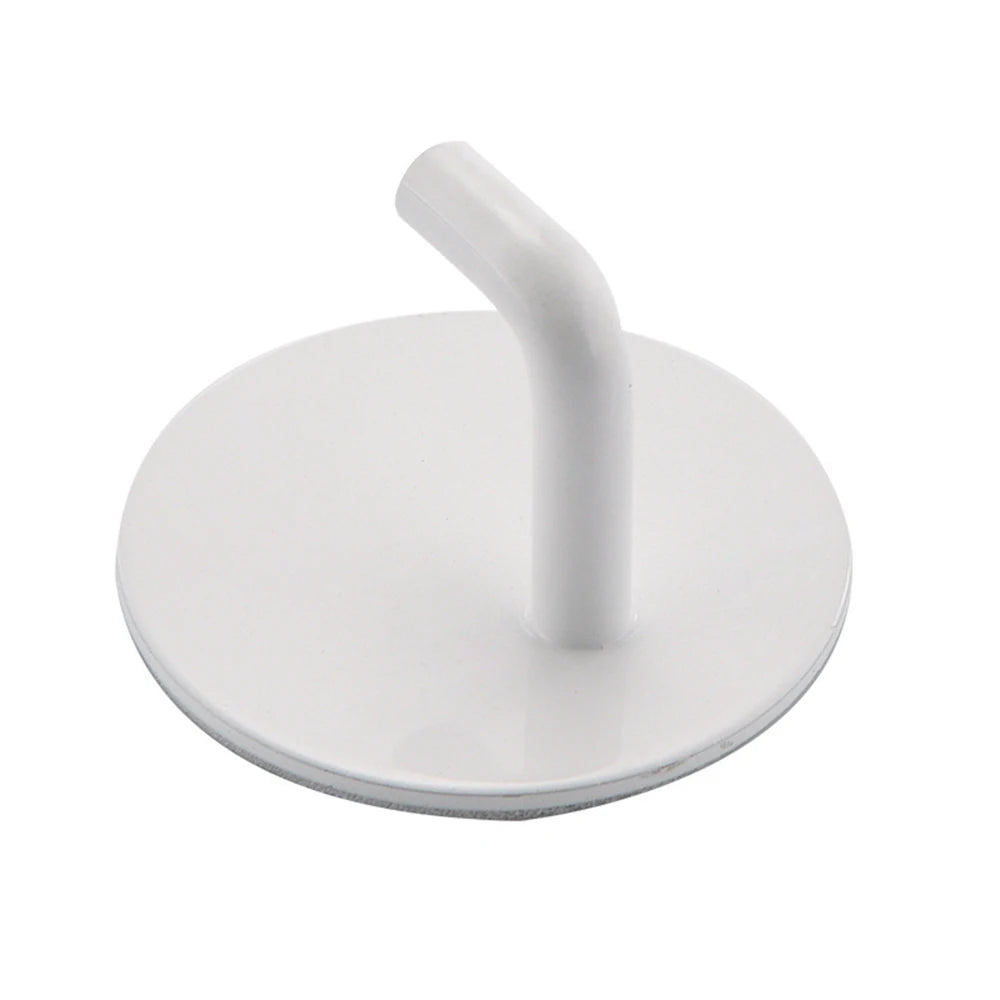 Self-Adhesive Stainless Steel Wall Hook — Set of 2, Black or White