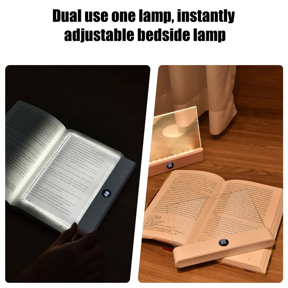 LED Flat Panel Reading Light — USB Rechargeable, Timer & Dimming