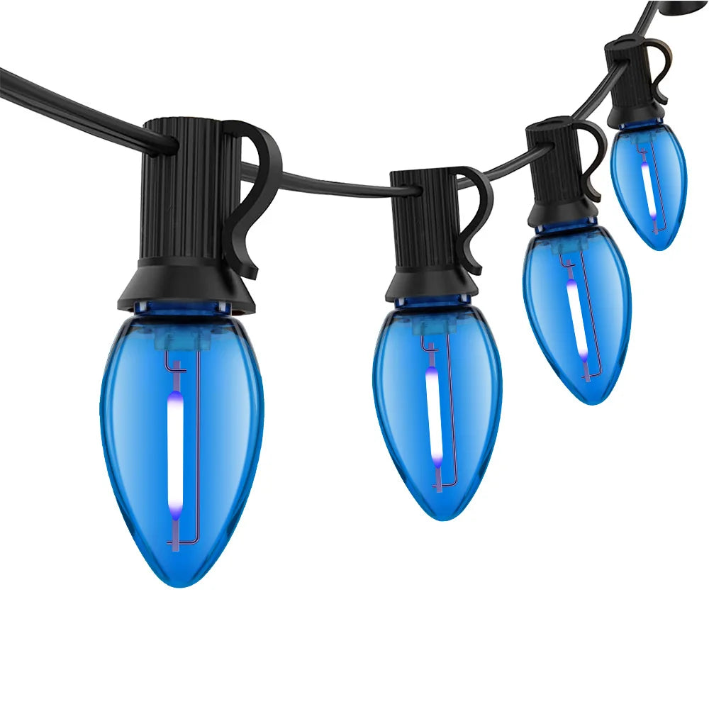 Grensk C7 RGB Shatterproof Replacement Bulbs – 1W E12 Waterproof Garland Lights