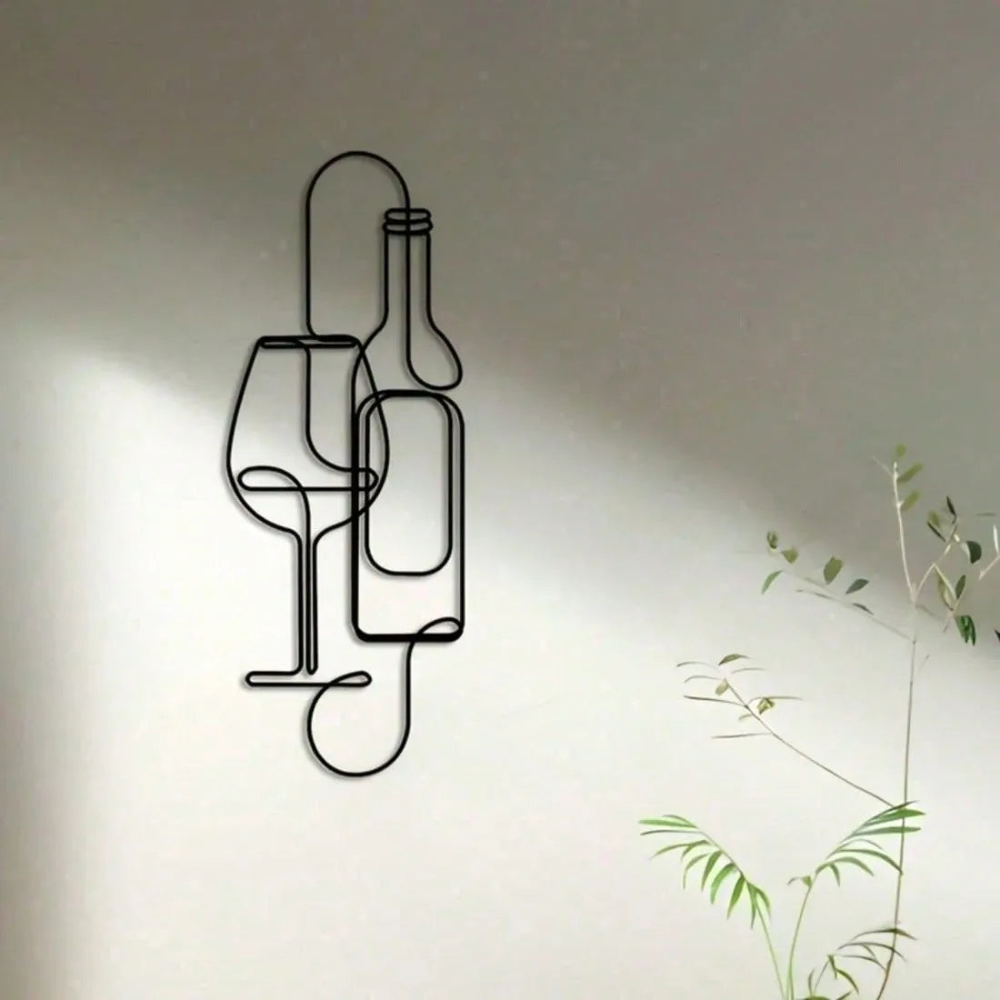 Black Metal Wall-Mounted Wine Rack — Minimalist Home Decor