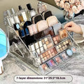 7-Floor Acrylic Staircase Display Rack — Transparent Multi-Layer Organizer