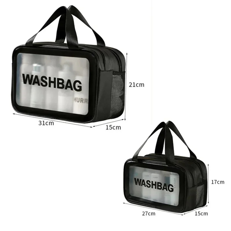 Dry-Wet Separation Toiletry Bag — Double-Layer PU Travel Cosmetic Pouch