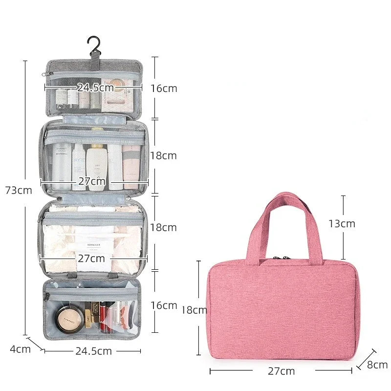 Waterproof Folding Toiletry Bag — Dry-Wet Separation, Large Capacity