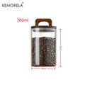 Glass Storage Jar with Wooden Lid — Airtight, for Coffee, Tea & Pantry