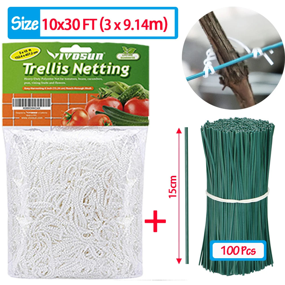 Garden Climbing Trellis Netting – Heavy-Duty Polyester Plant Support Net for Vegetables, Vines & Flowers