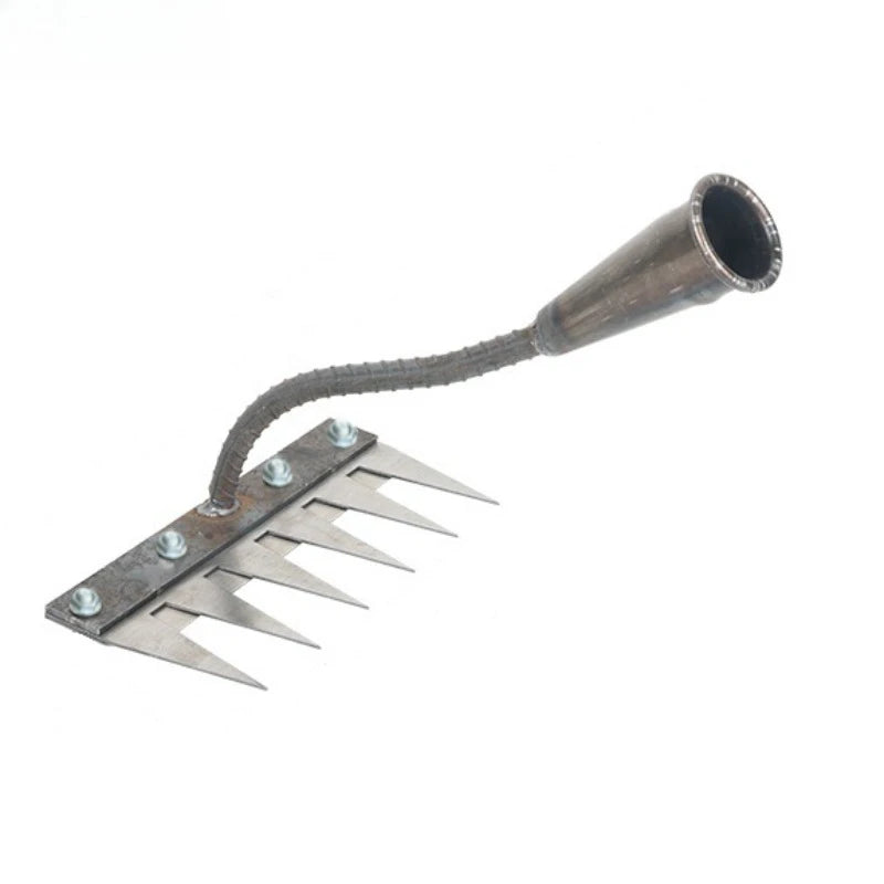 Iron Gardening Hoe Weeding Rake – Carbon Steel Soil Loosening & Weeding Tool (5/6/7/8 Teeth)
