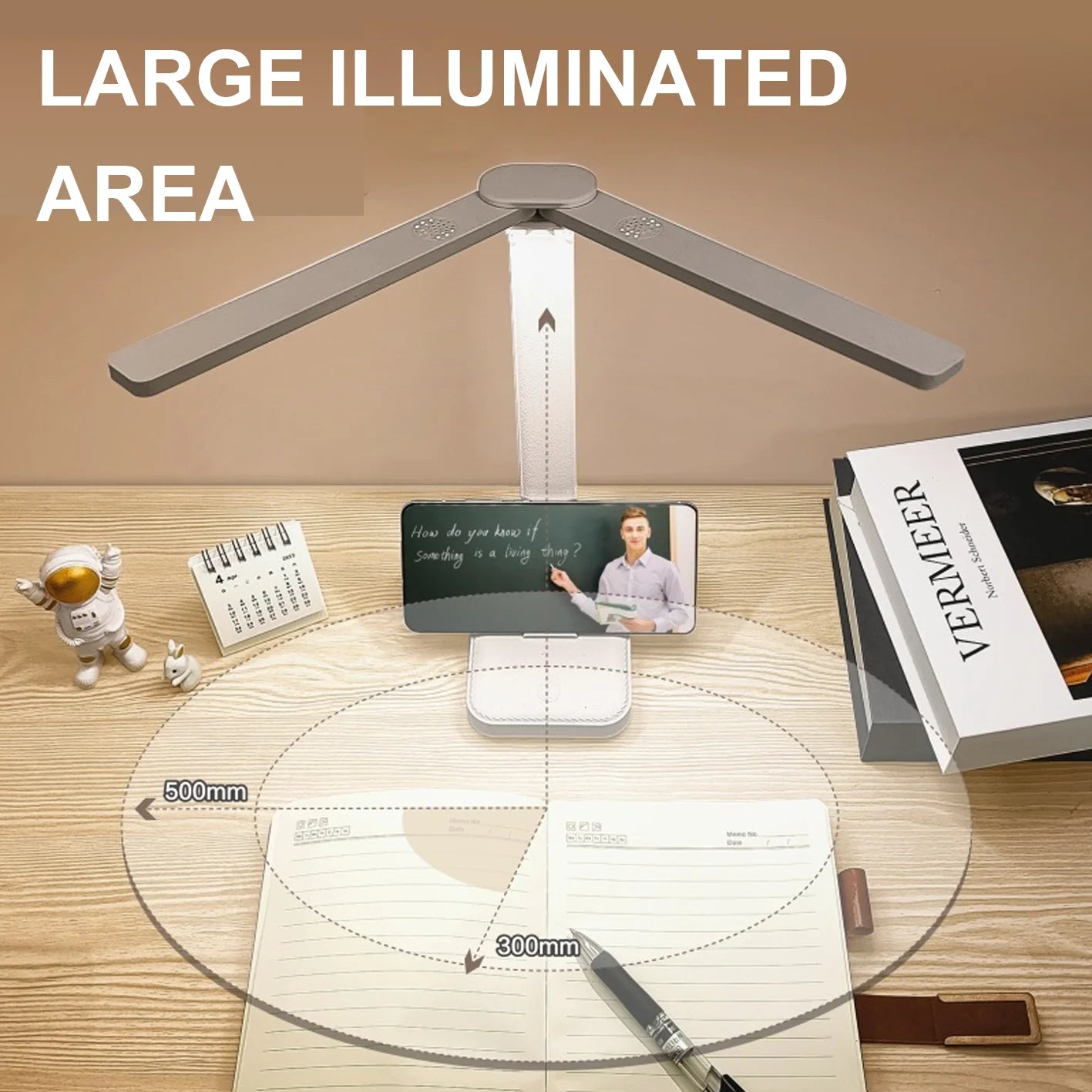 Foldable USB Rechargeable Desk Lamp — Touch Dimming, 3 Colour Modes