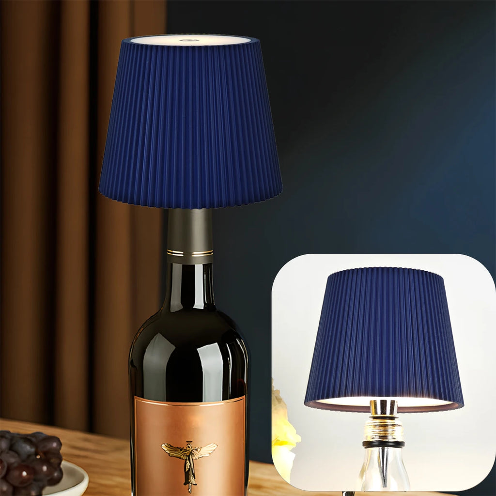 Wireless Wine Bottle LED Lamp — Touch Dimming, USB Rechargeable
