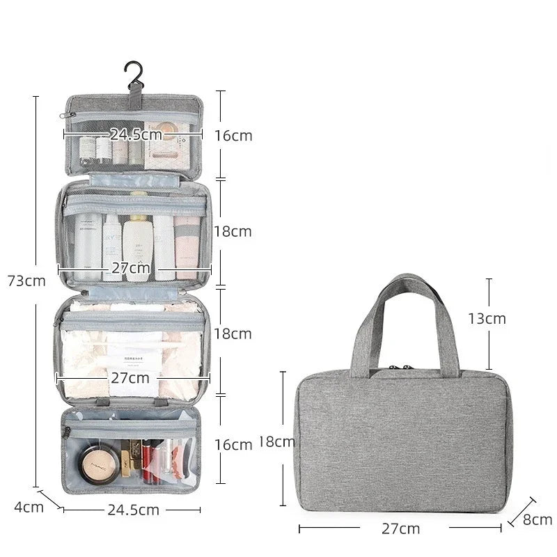 Waterproof Folding Toiletry Bag — Dry-Wet Separation, Large Capacity