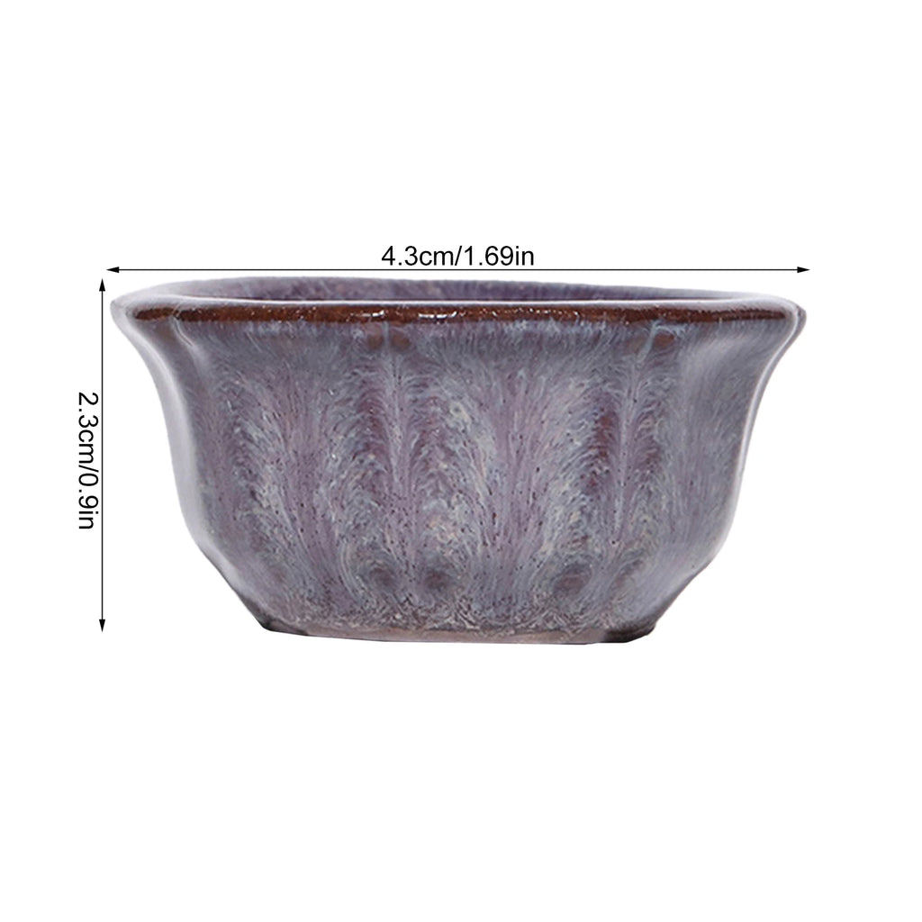 Mini Purple Clay Succulent Pot – Compact Ceramic Planter for Desk & Home
