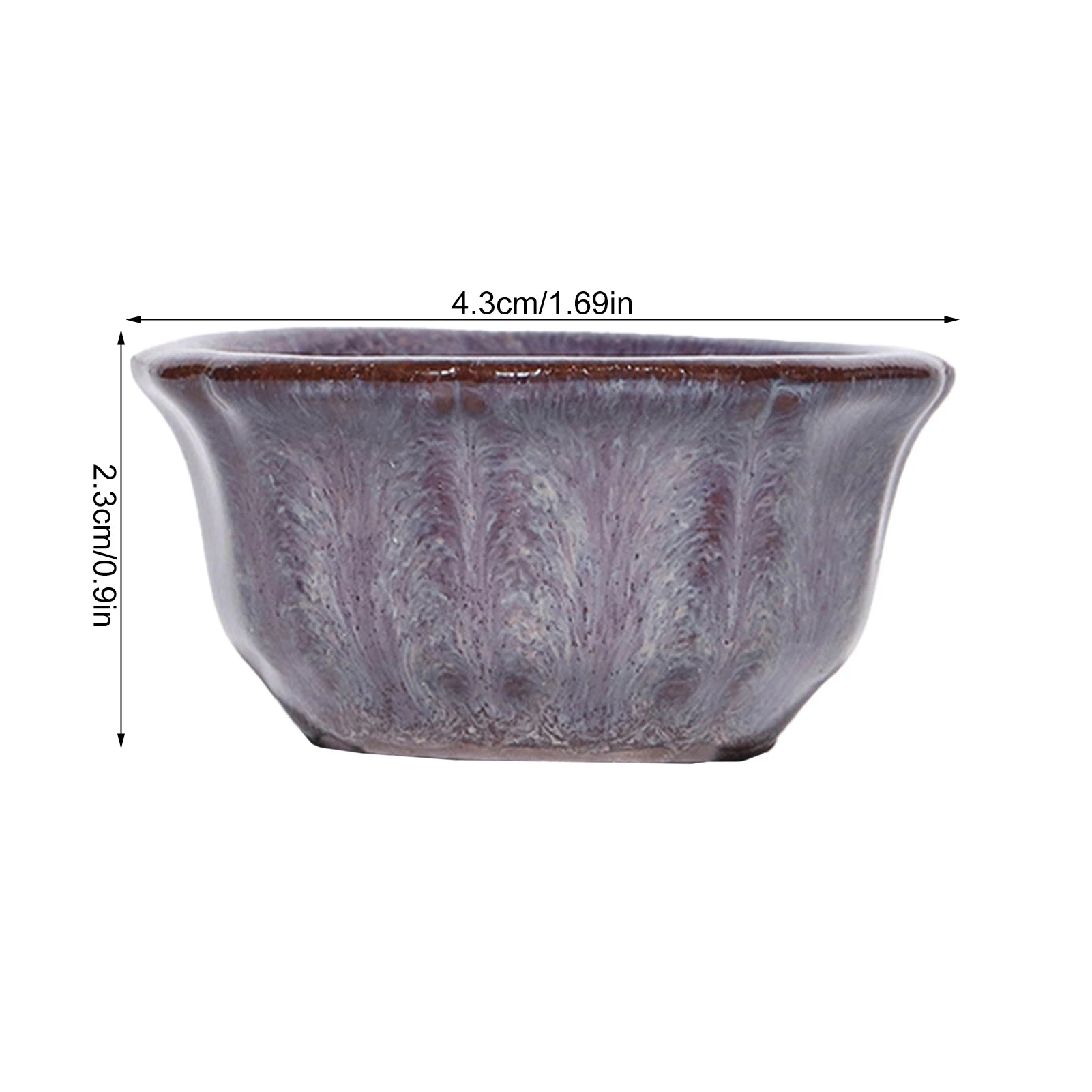 Mini Purple Clay Succulent Pot – Compact Ceramic Planter for Desk & Home