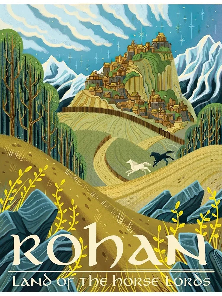Abstract Retro Travel Poster — Unframed Canvas Print, Multiple Sizes