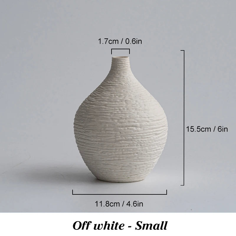 Nordic Narrow-Neck Ceramic Vase — Small or Large
