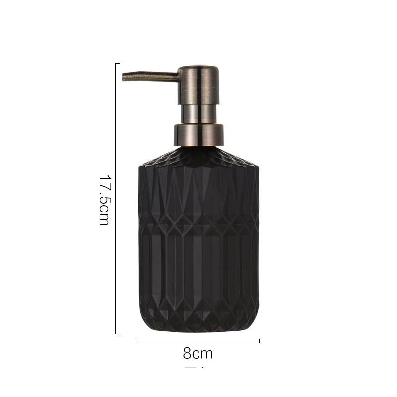 400ml Clear Glass Soap Dispenser — Manual Press Hand Sanitizer Bottle