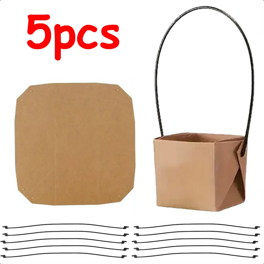 5-20pcs 6cm Kraft Paper Succulent Potted Plant Box Indoor Outdoor Universal Foldable Hanging Potted Plant Box Gardening Tools