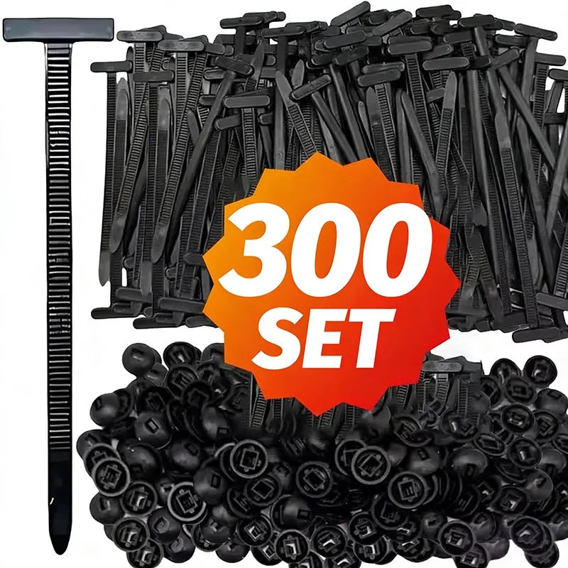 Nylon Self-Locking Zip Ties with Pin Button — Heavy Duty Fastening Strap