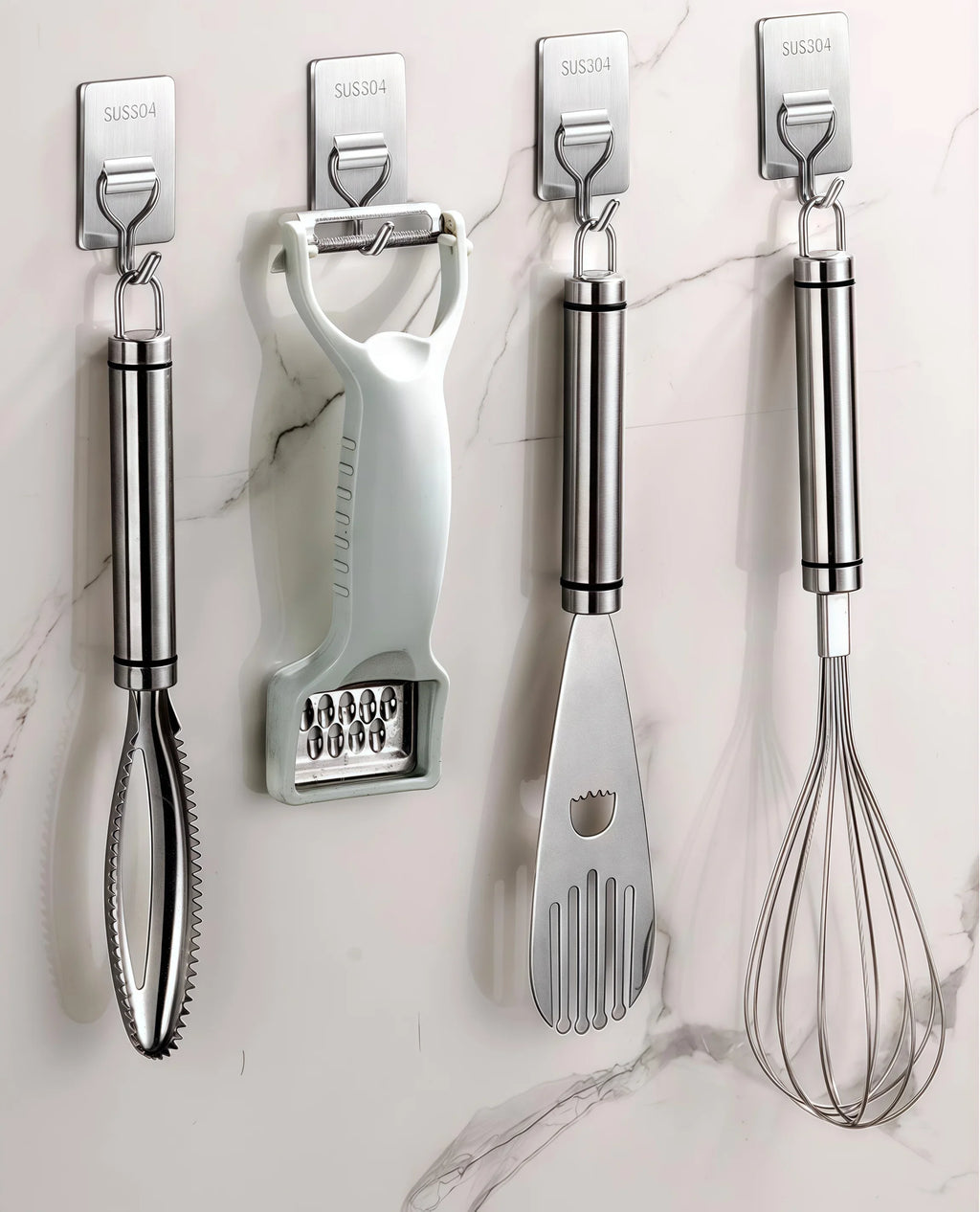 Self-Adhesive 304 Stainless Steel Wall Hook — Towel & Coat Hanger