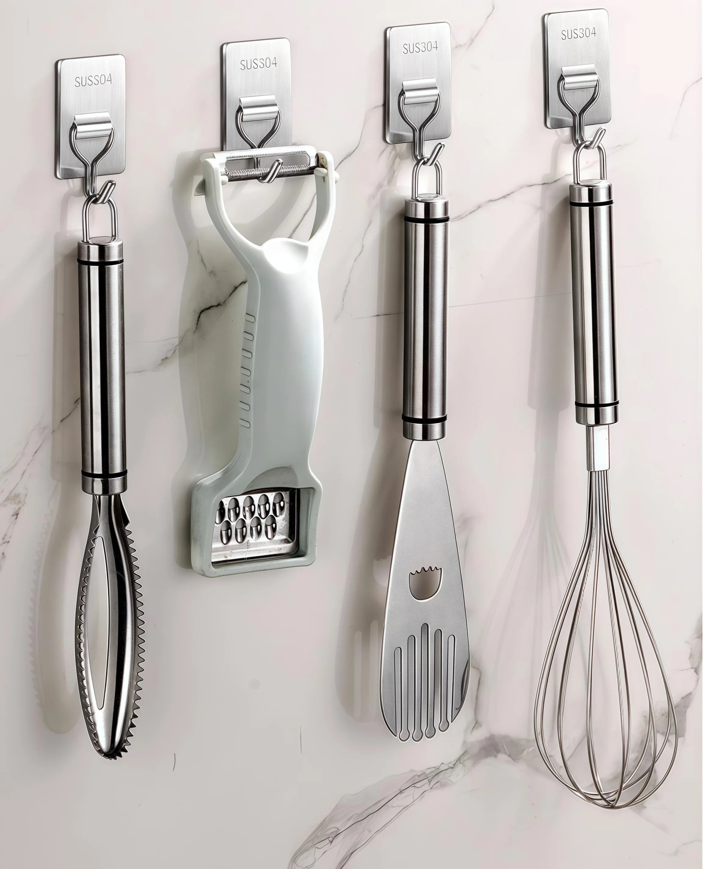 Self-Adhesive 304 Stainless Steel Wall Hook — Towel & Coat Hanger