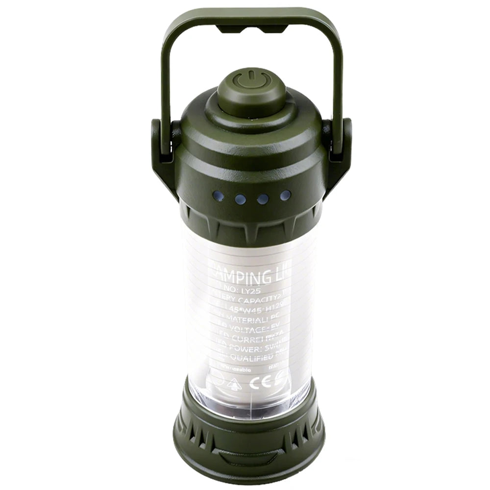 Solar LED Camping Lantern – IPX4 Waterproof Portable Emergency Light with 3 Modes & USB-C Charging
