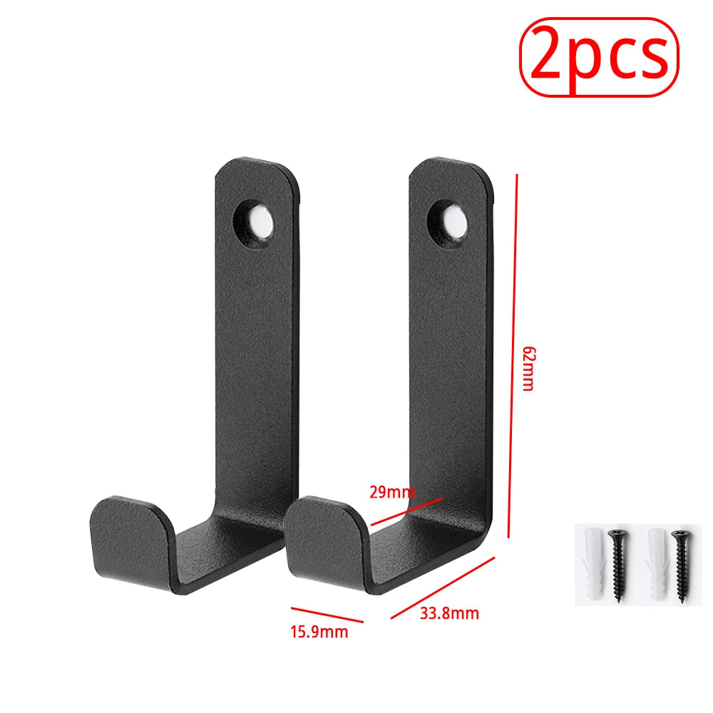 Heavy-Duty Black Metal Wall Hook — Coat, Towel & Bag Hanger