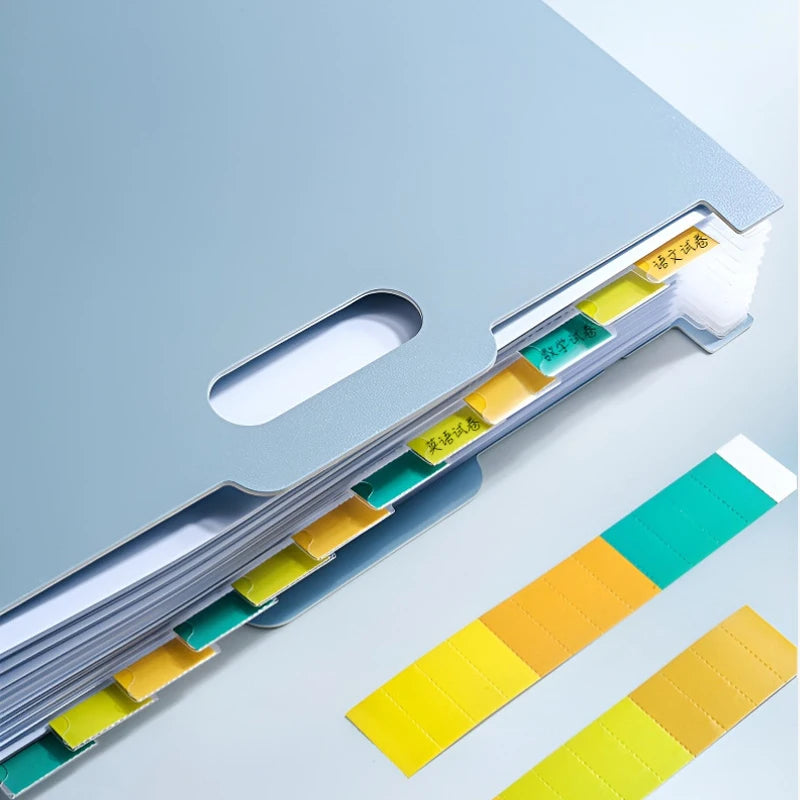 13-Pocket Accordion File Organizer — A4 Expanding Folder with Label Pockets