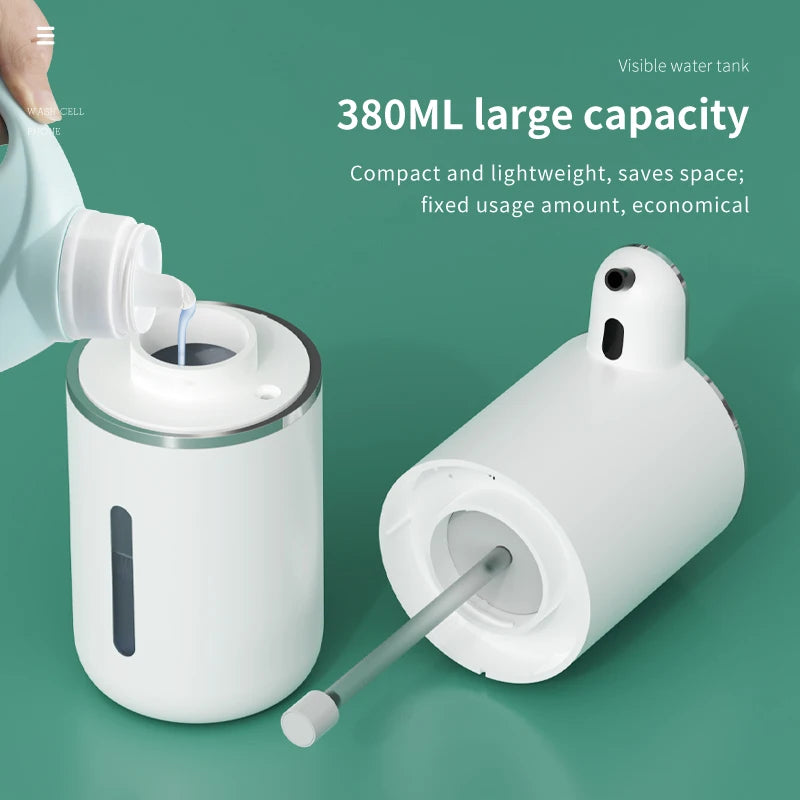 380ml Automatic Sensor Soap Dispenser — Rechargeable, 4-Level Dose, IPX5
