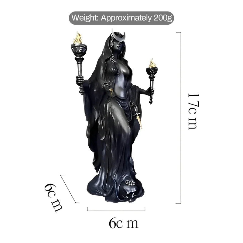 Dark Goddess Hecate Resin Figurine — Fantasy Collectible Ornament