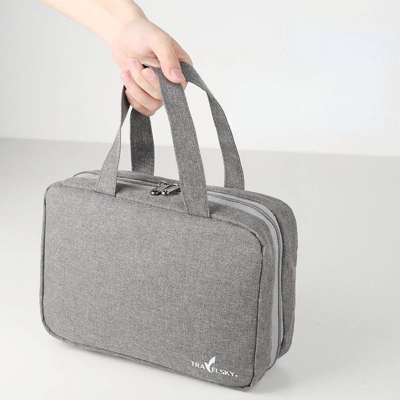 Waterproof Folding Toiletry Bag — Dry-Wet Separation, Large Capacity