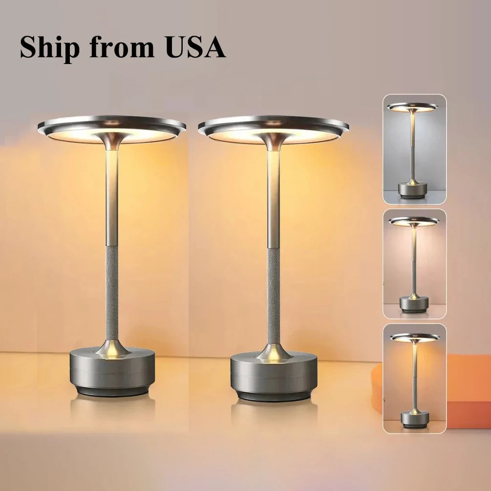 Wireless LED Table Lamp Set of 2 — Touch Sensor, 3 Colour Temperatures
