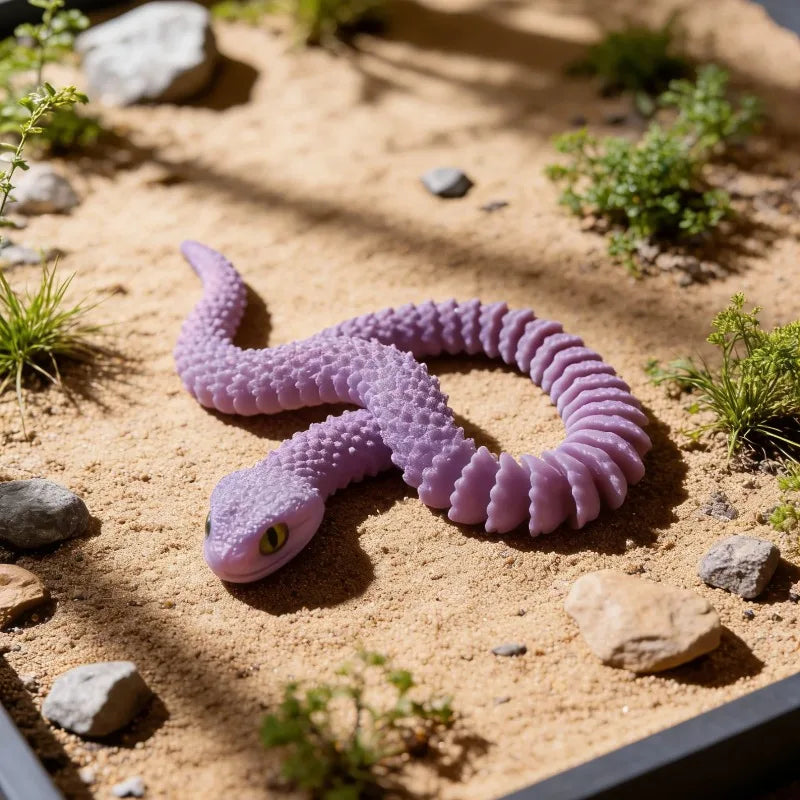 3D Printed Articulated Snake Figurine — 30 cm Chinese Zodiac Collectible