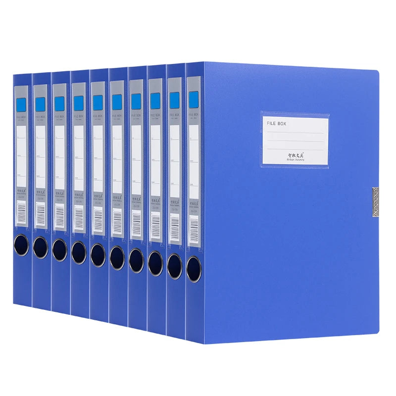 PP Standing A4 File Box — Waterproof Document Organizer, 3 Spine Widths