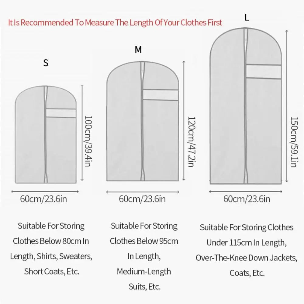 PEVA Waterproof Garment Bag with Window — S, M or L