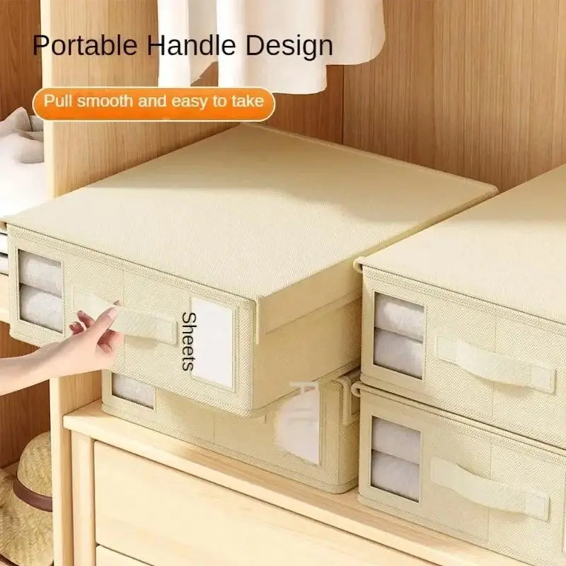 Non-Woven Bed Sheet & Blanket Storage Box with Lid