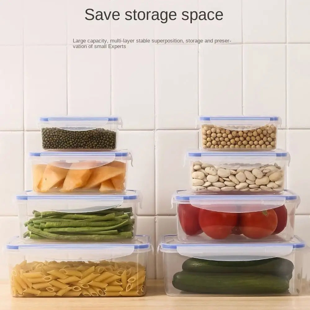Stackable Fridge Storage Box with Lid — Transparent, Microwave Safe