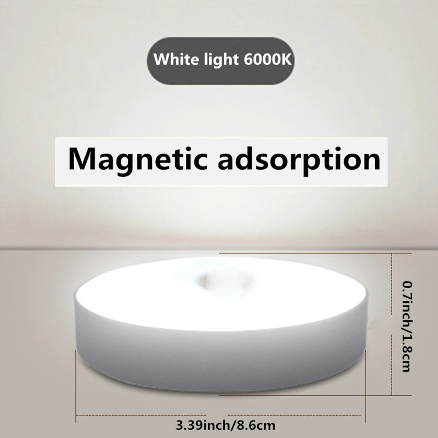 Magnetic Motion Sensor Night Light — Rechargeable, Dimmable, White or Warm