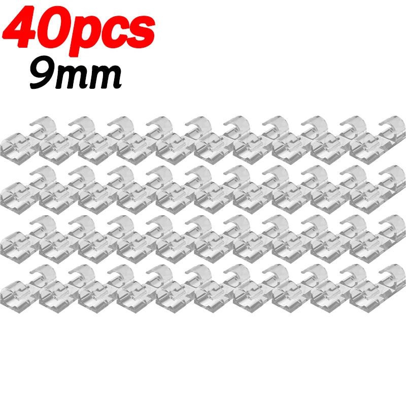 Transparent Plastic Cable Clips — Cord Holder for Home & Office