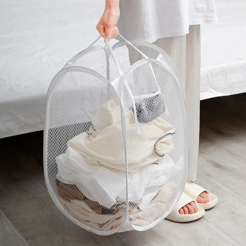 Foldable Mesh Laundry Basket — Ventilated & Portable