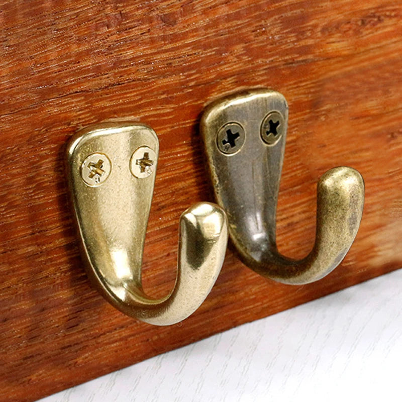 Brass Wall Hook — Antique Bronze or Gold Finish