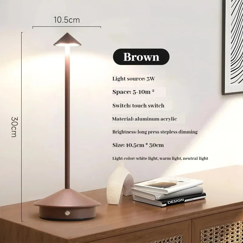 Cordless LED Table Lamp — Touch Dimming, 3 Colour Temperatures