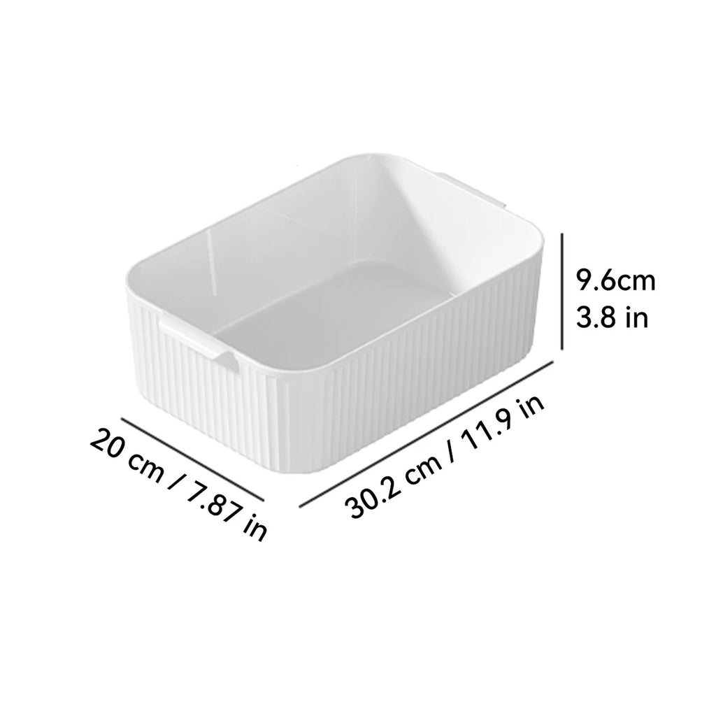 Stackable Plastic Storage Box with Handle — Kitchen, Bathroom & Desktop