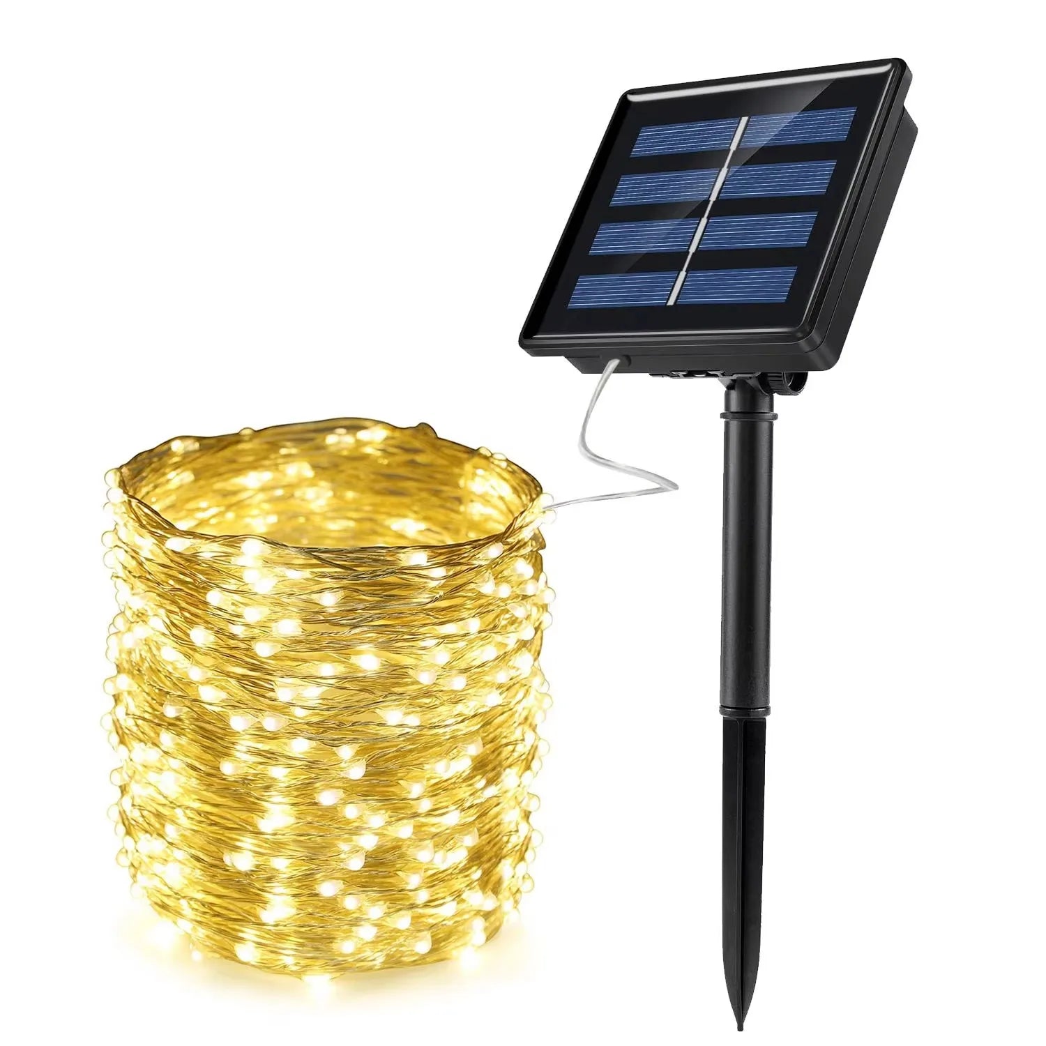 Solar Outdoor Fairy String Lights — Waterproof, Dimmable
