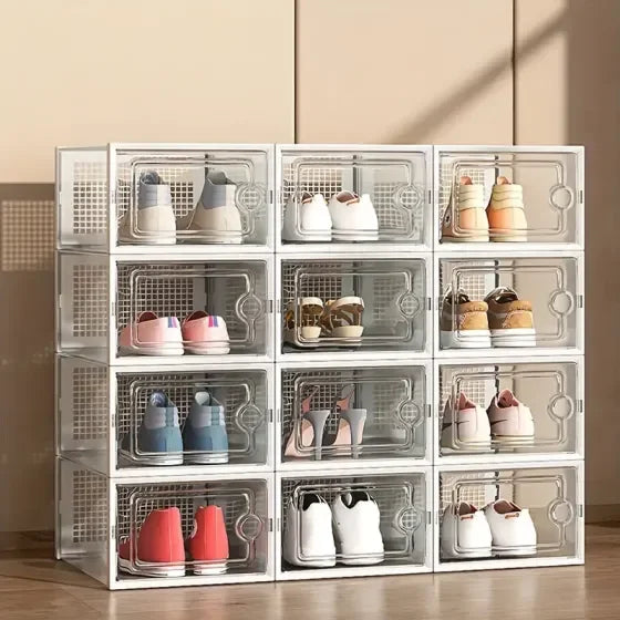 Stackable Clear Plastic Shoe Storage Boxes