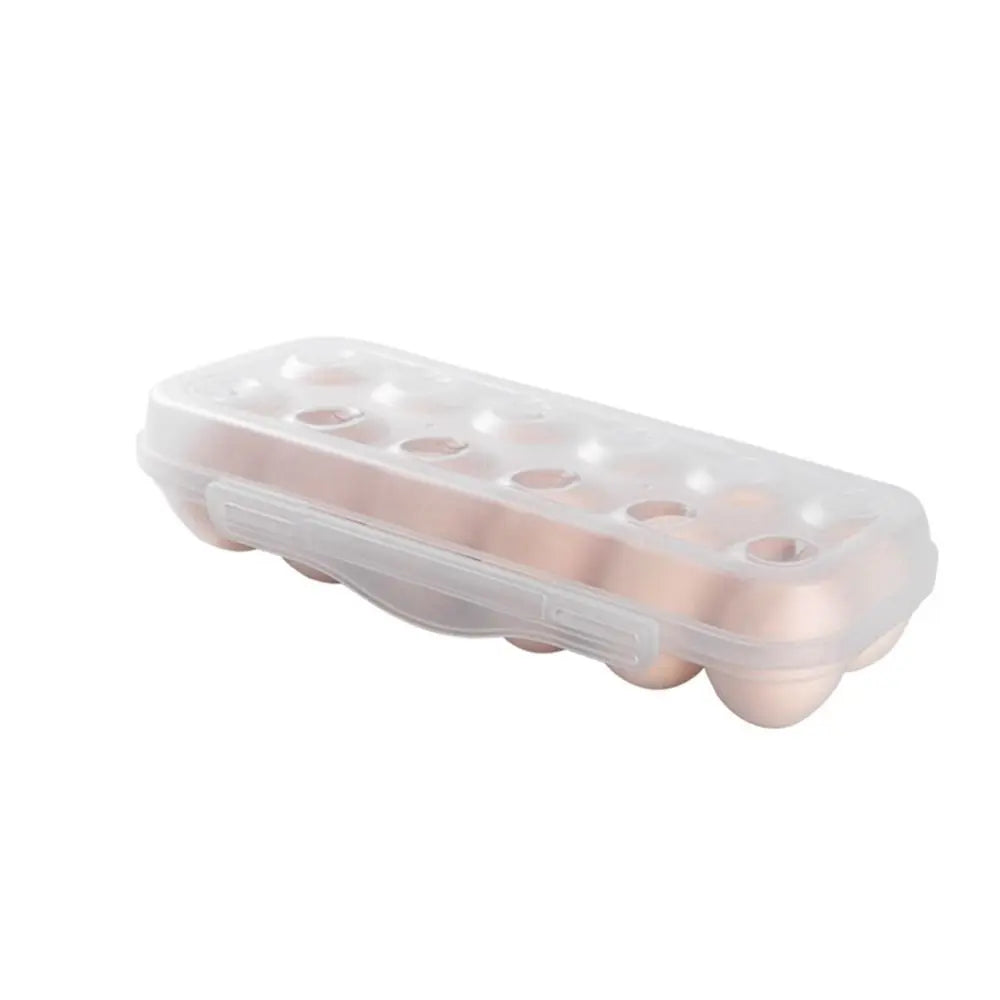 Snap-On Egg Storage Box with Lid — Stackable, for Fridge & Outdoor
