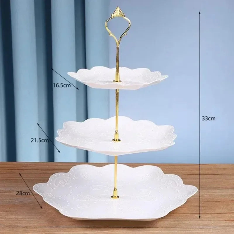 3-Layer Detachable Cake Stand — European Style, for Desserts & Fruit