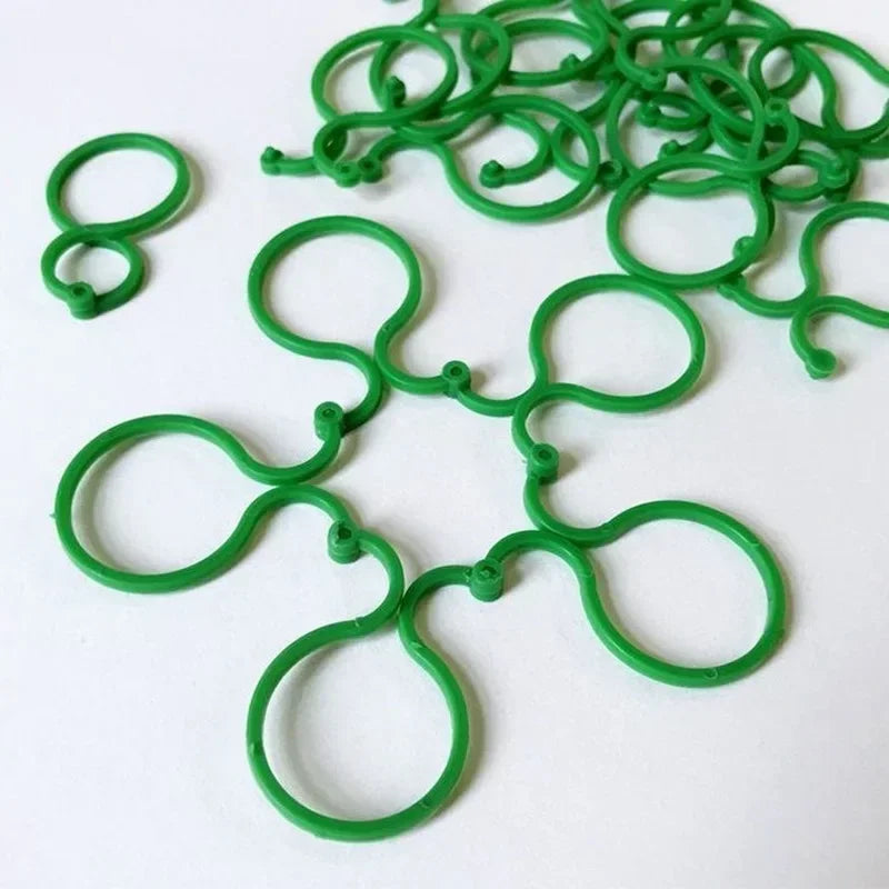 Garden Vine Strapping Clips – Figure-8 PE Buckle Ring for Tomatoes, Grapevines & Climbing Plants (50/100/500 pcs)