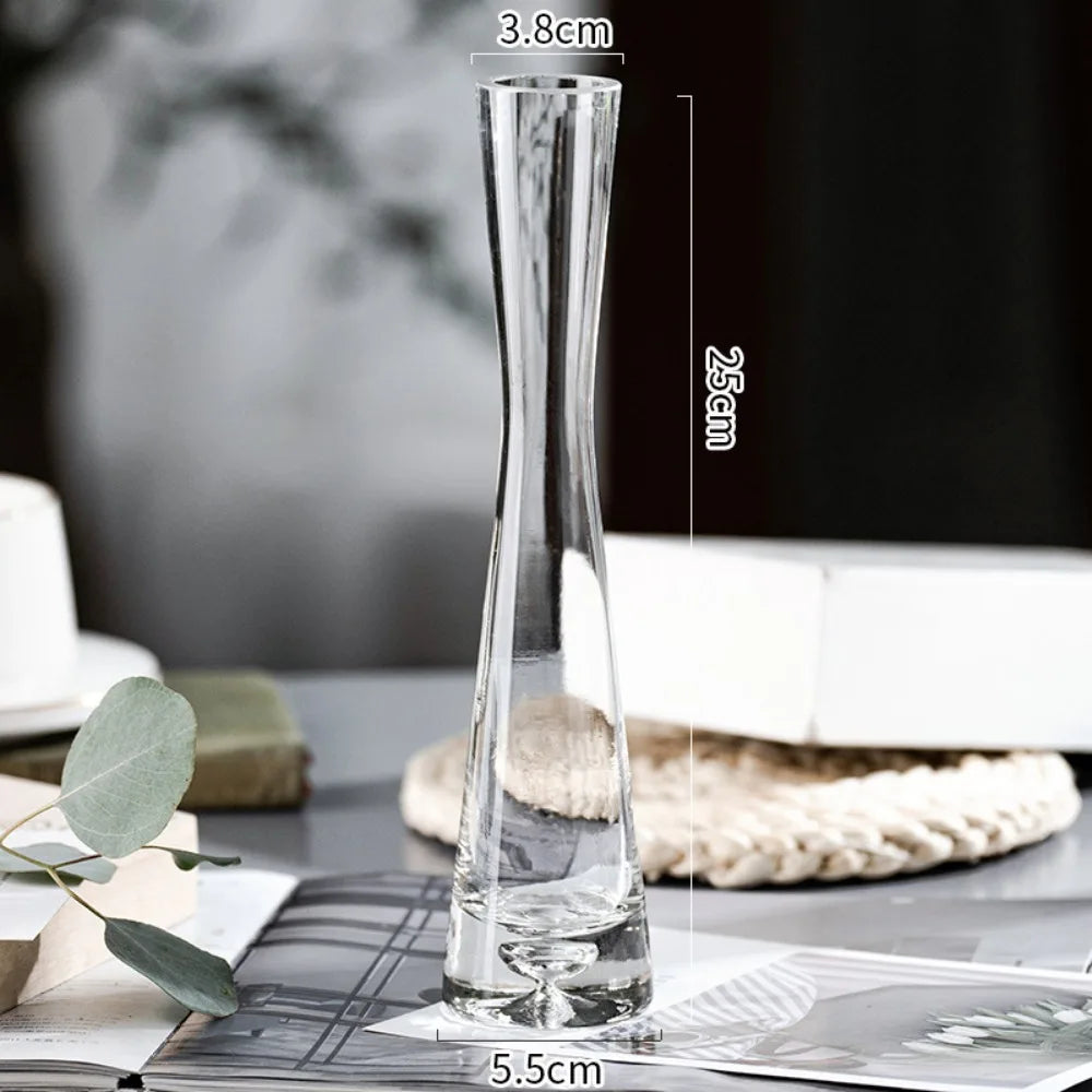 Borosilicate Glass Slanted Mouth Vase — European Style, 2 Designs
