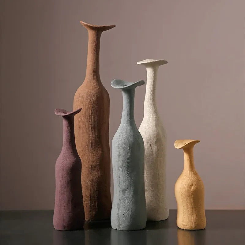 Nordic Morandi Ceramic Vase — Handmade Inkjet Finish